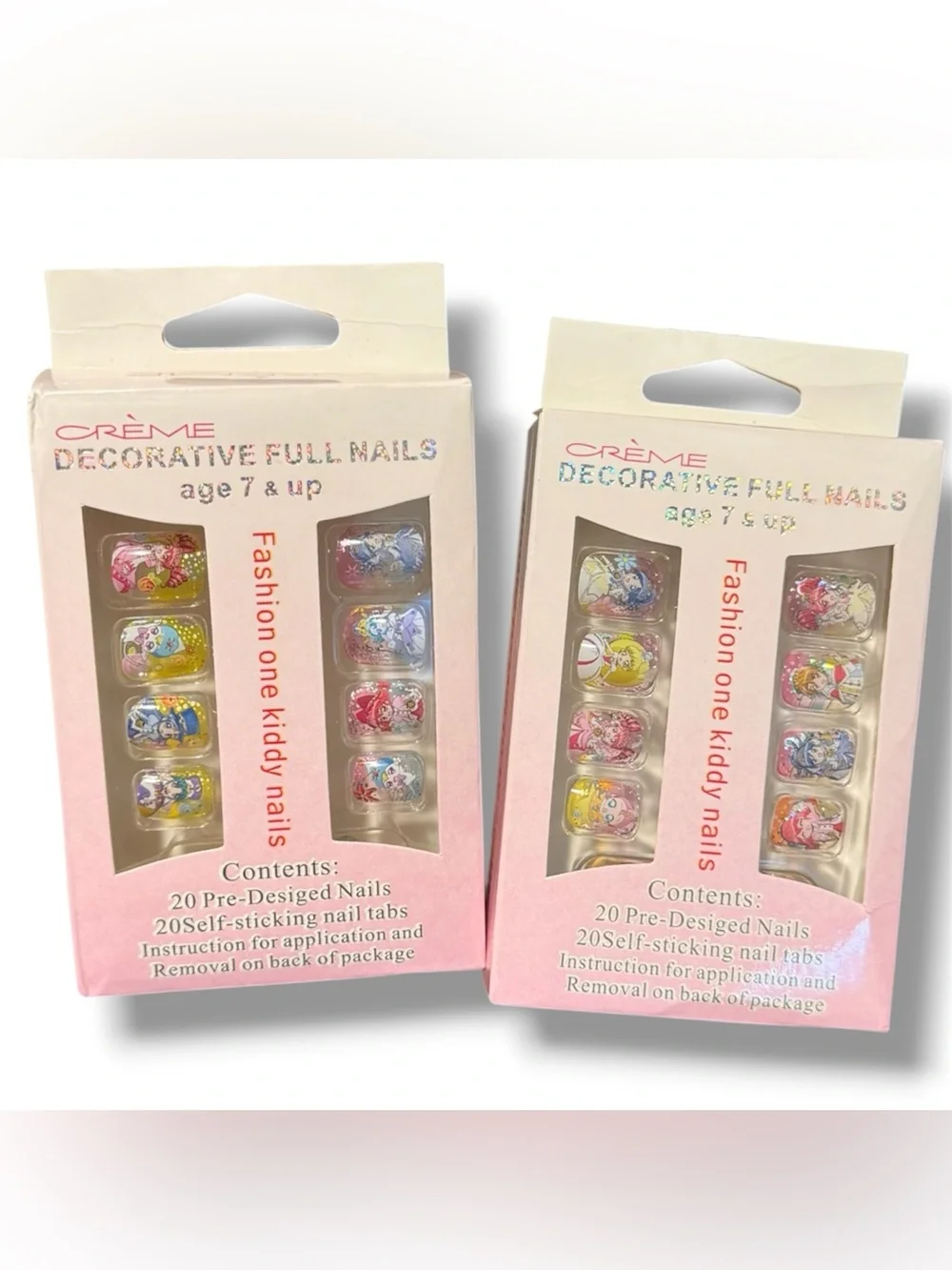 Crème Decorative Set of 2 Full Kids' Press-On Nails — ages 7 & up